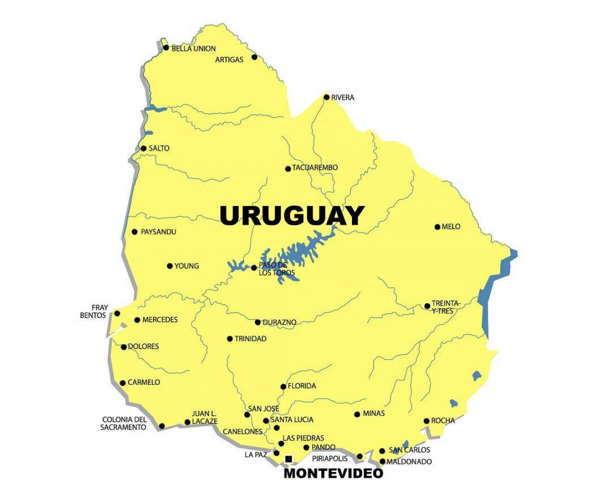 Χάρτης της Ουρουγουάης ποτάμι