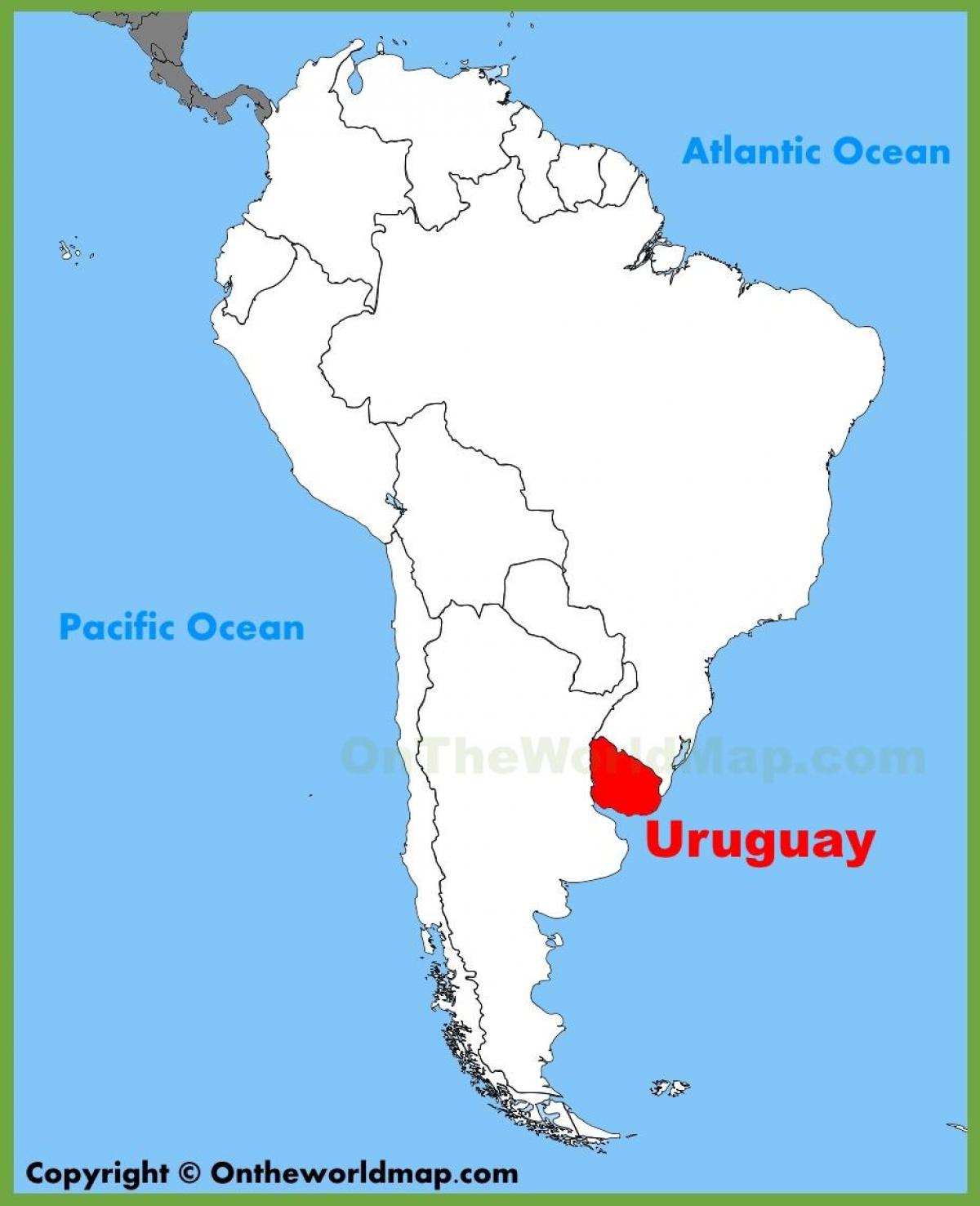 Χάρτης της Ουρουγουάης νότια αμερική