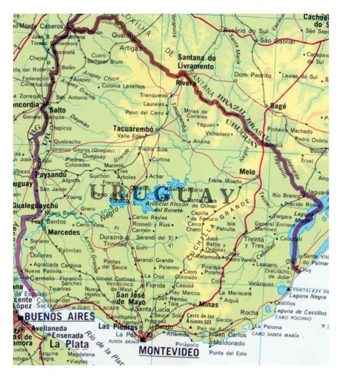 χάρτης της Ουρουγουάης