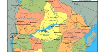 Χάρτης της Ουρουγουάης πολιτική