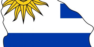 Χάρτης σημαία της Ουρουγουάης